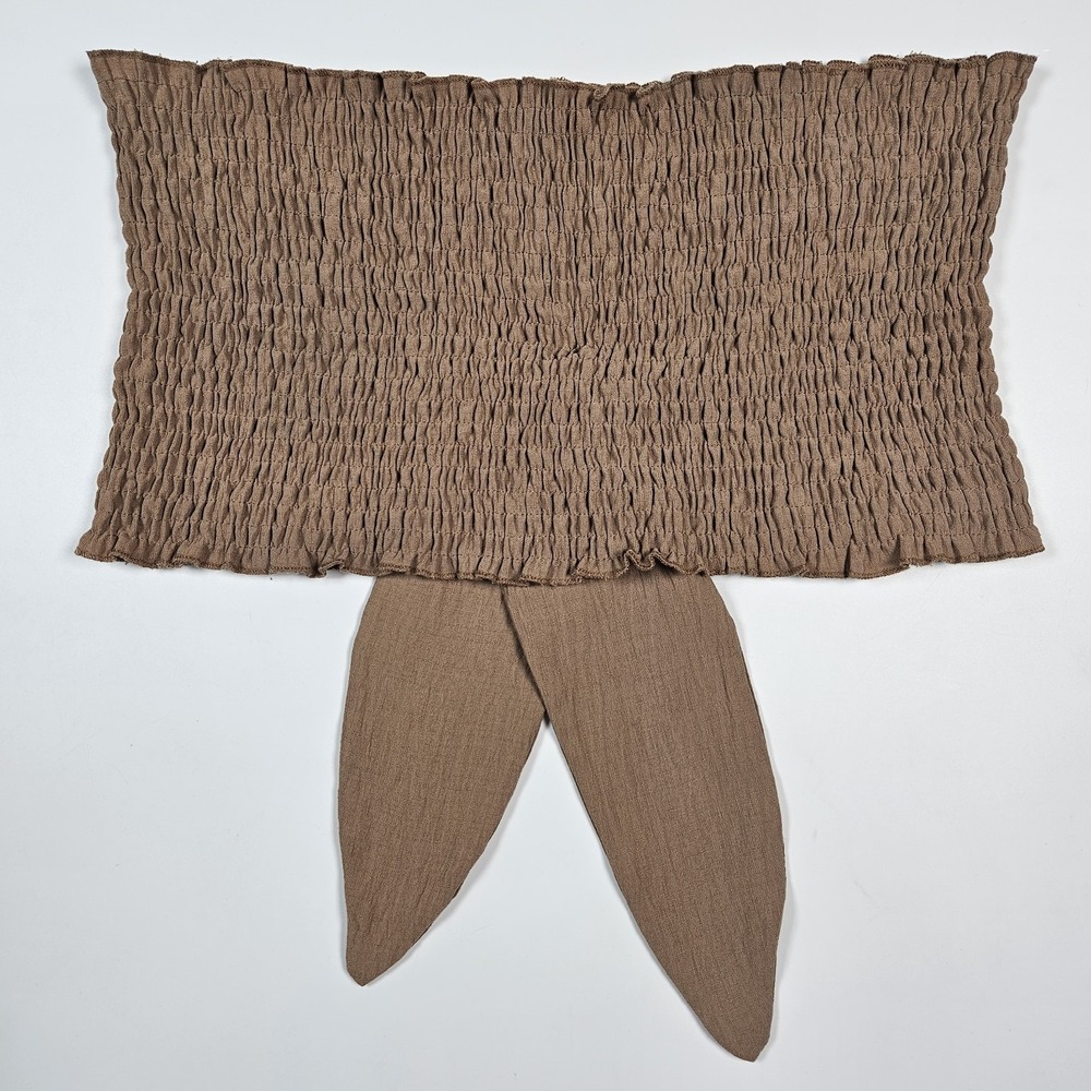 Nectar Clothing Smocked‎ Crop Top Medium Brown Tube Top Medium M Boho Fairy
